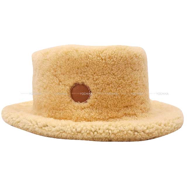 HERMES エルメス ハット レディース 帽子 ボア バケット フォーヴ ハット クルードセル #57 Fauve hat Clou de  Selle マロントンカ スイフト /ムートン 新品未使用