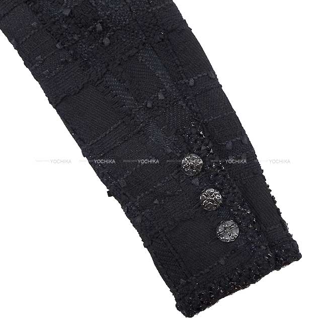 CHANEL シャネル ノーカラージャケット クロス ココボタン フレア