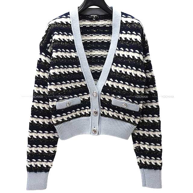 CHANEL　シャネル　カーディガン　ビジュー付　ココマーク　カシミア100％CHANEL