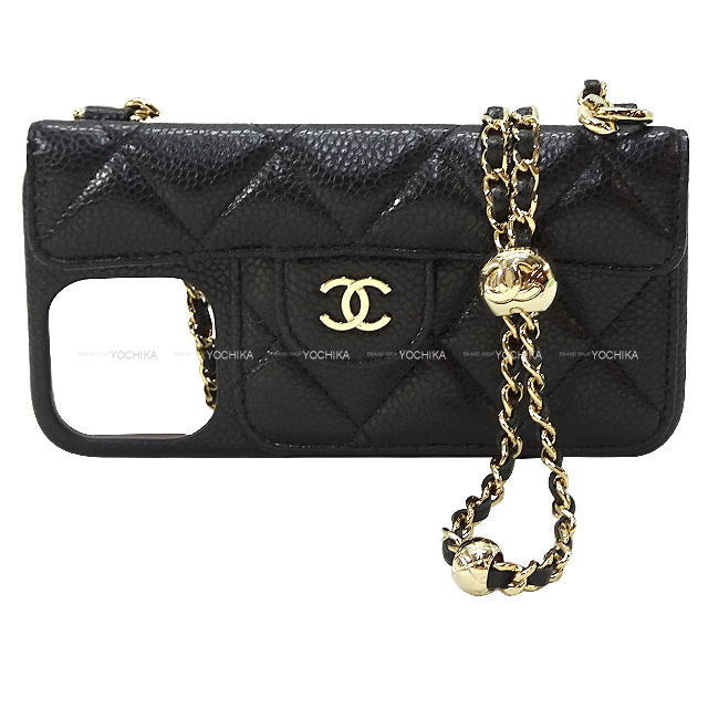 CHANEL シャネル iPhoneケース マトラッセ カードケース付き 