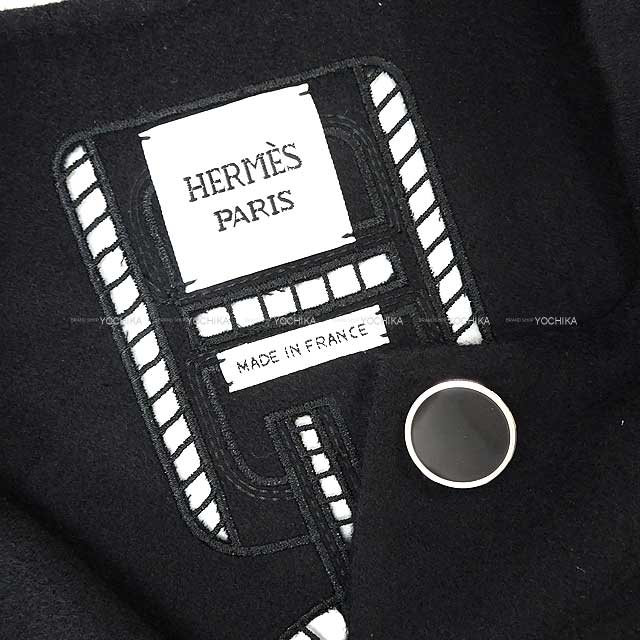 エルメス　HERMÈS カシミヤ　ベスト　値下げ中 HERMES エルメス ベスト レディース ロングジレ 刺しゅう入り 黒