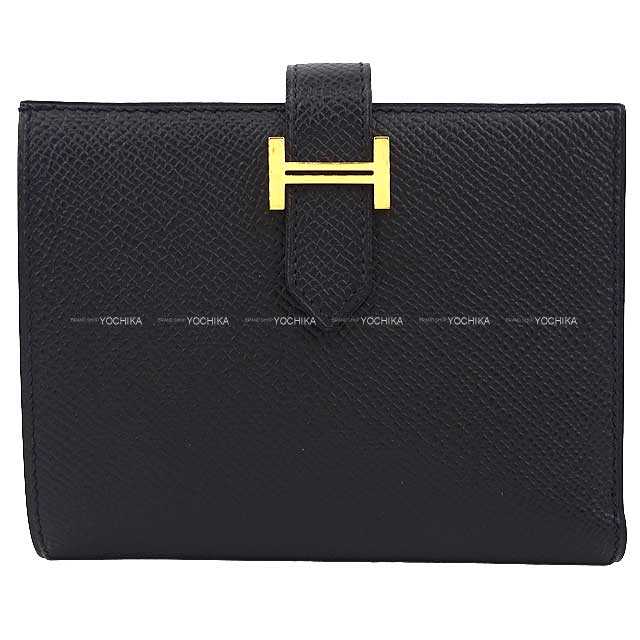HERMES エルメス 二つ折り財布 ベアンコンパクト 黒 (ブラック 