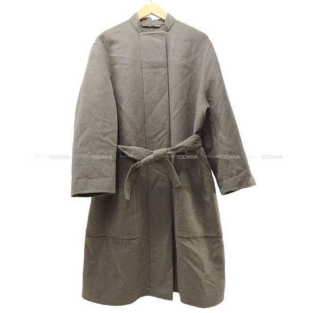 HERMES エルメス ベルト付き ガウン風 #40 チャコールグレー