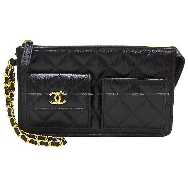 CHANEL シャネル クラッチバッグ マトラッセ ココマーク チェーン付 ...