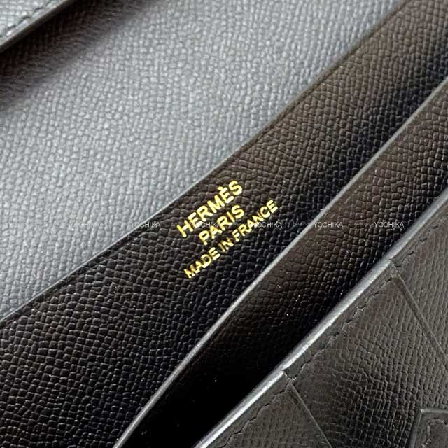 HERMES エルメス 長財布 ベアンスフレ 黒 (ブラック) ヴォー