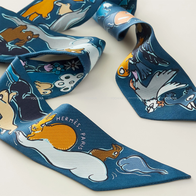【大人っぽさで魅了する♪】HERMES ツイリー 千と一のウサギ 2023年秋冬 HERMES エルメス スカーフ ツイリー 千と一のウサギ