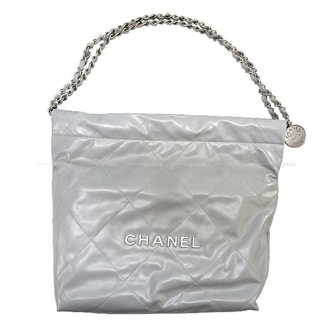 シャネル バッグチャーム A25216 シルバー メタル Chanel 25 スモール ハンドバッグ、メタリック グレインド