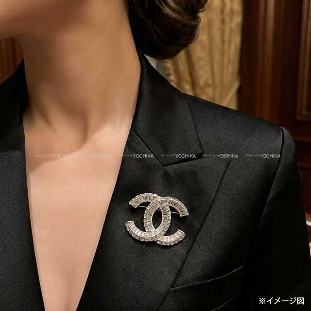 CHANEL シャネル ブローチ ココマーク スクエア ストラス ライン
