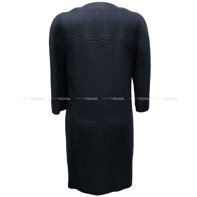 CHANEL シャネル ライオンボタン 七分袖 コート ブラック/ネイビー