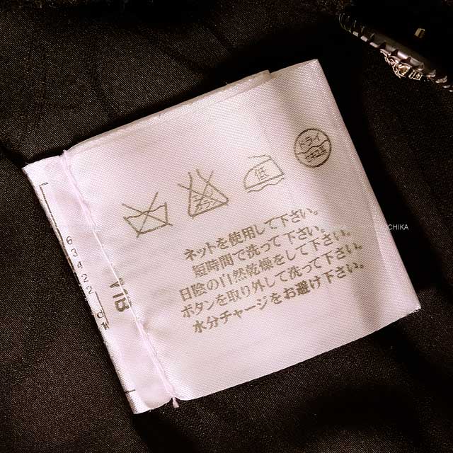 CHANEL シャネル ライオンボタン 七分袖 コート ブラック/ネイビー