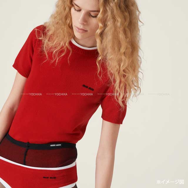 渋谷並木橋店】Miu Miu ミュウミュウ セーター 半袖 ロゴ