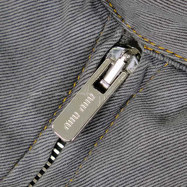 Miu Miu ミュウミュウ ブルゾン ベスト シャンブルー ベルベット襟