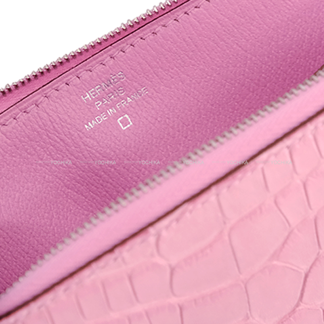 HERMES エルメス ベアンスフレ 長財布 ピンク シルバー金具 D