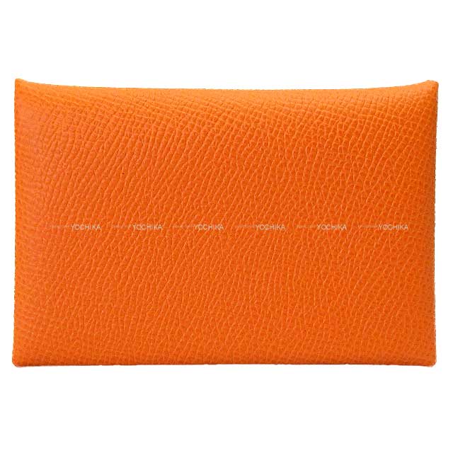 HERMES エルメス カードケース カルヴィ ヴェルソ オレンジ