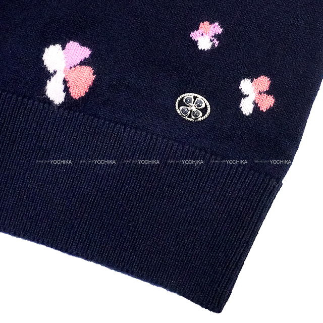 CHANEL 花柄刺繍入り長袖ニット