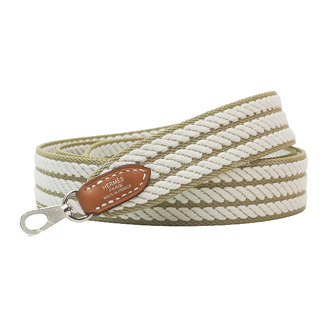 HERMES - エルメス ショルダーストラップ バンドリエール サングル カヴァル エクリュ/ベージュ/ゴールド キャンバス W刻印 エルメス ショルダーストラップ バンドリエール サングル