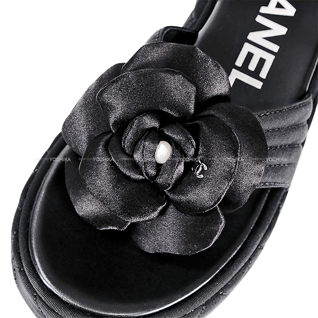 上品シンプル◎ CHANEL フラットサンダル カメリア スクエアトゥ 2025クルーズライン CHANEL シャネル サンダル カメリア ココ