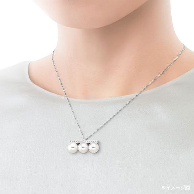 タサキ 3P Au750 ホワイトゴールドネックレス TASAKI タサキ ネックレス 18金 K18ホワイトゴールド