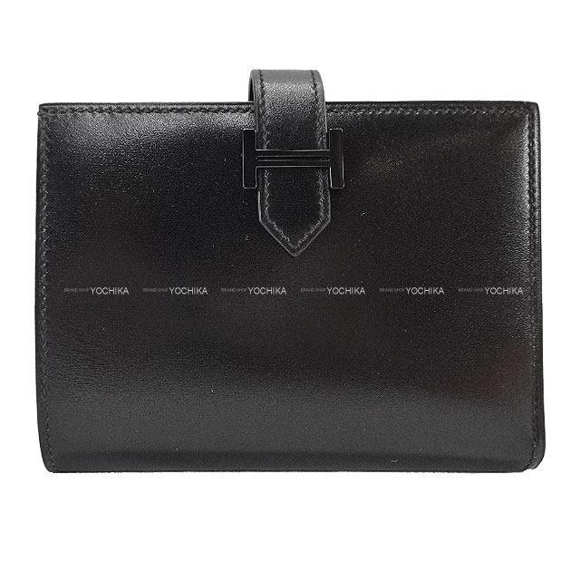 HERMES エルメス 二つ折り財布 ベアンコンパクト タッチ 黒