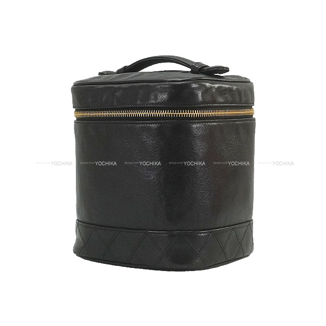 シャネル バニティバッグ ビコローレ ココマーク ゴールド金具 ラムスキン 黒 CHANEL シャネル ハンドバッグ ヴィンテージ ココマーク
