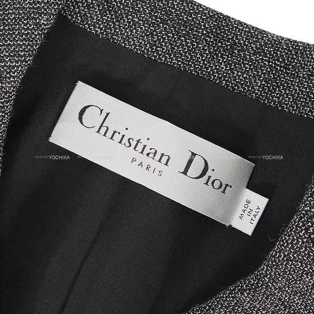 Christian Dior グレー テーラードジャケット ショート丈 美品 Christian Dior グレー テーラードジャケット ショート丈 美品