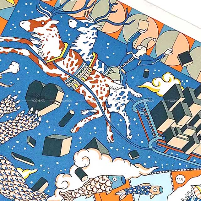 2021年秋冬 HERMES エルメス スカーフ カレ70 エルメスの叙事詩 白