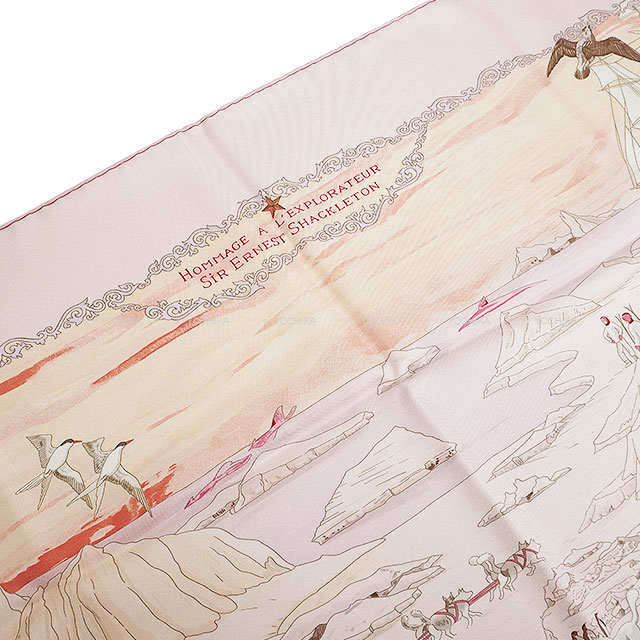 2005年 HERMES エルメス スカーフ カレ90 南極探検隊 シャクルトン卿へ