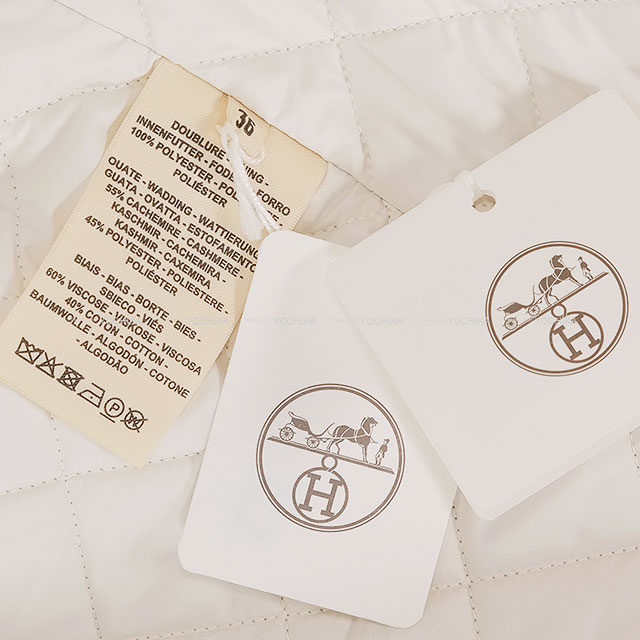HERMES エルメス Hモザイク ベルト付 サファリ ジャケット