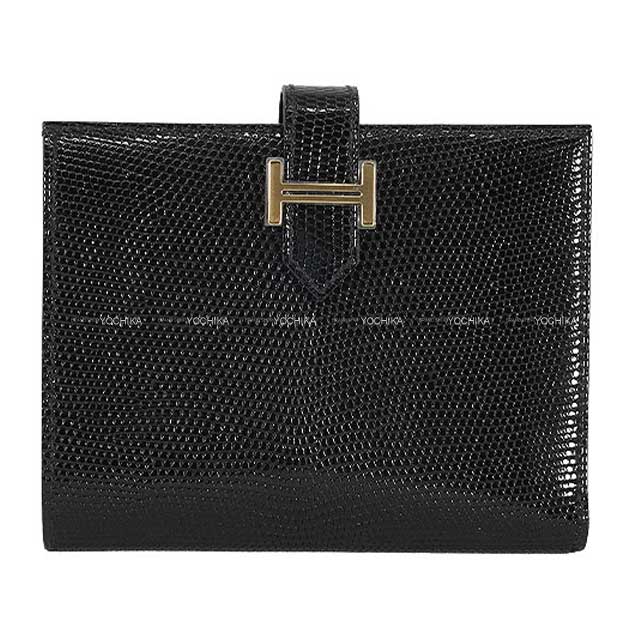 ⭐︎HERMES⭐︎ U刻 エルメス ベアン コンパクト ブラック 黒 HERMES エルメス 二つ折り財布 ベアンコンパクト 黒 (ブラック