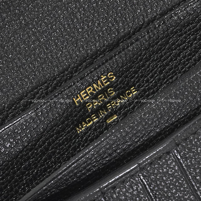 HERMES エルメス 二つ折り財布 ベアンコンパクト 黒 (ブラック