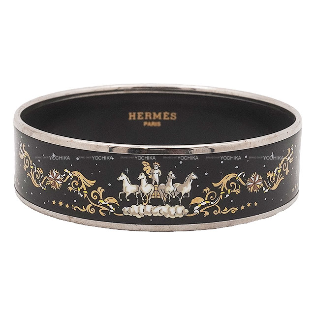 HERMES エルメス❤訳あり　ロック エマイユ バングル ベルトモチーフ柄 正規品】エルメス バングル エマイユ PM 腕輪 七宝焼き 楽器柄