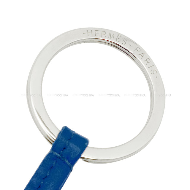 HERMES エルメス キーホルダー カルメン トリコロール ブルー