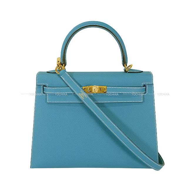 【新品タグ付き】HERMES エルメス グリーン系 シンプル 爽やか HERMES エルメス ショルダーバッグ ケリー25 外縫い ニュー