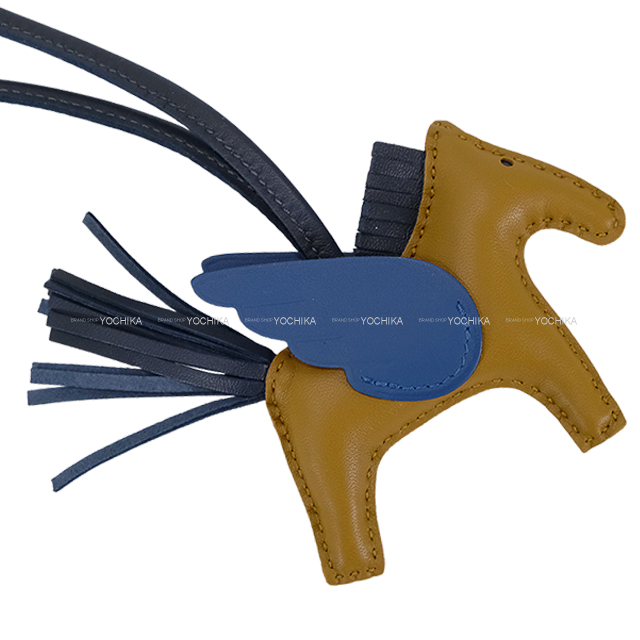 HERMES エルメス バッグチャーム ロデオ ペガサス PM クラフト/ブルー