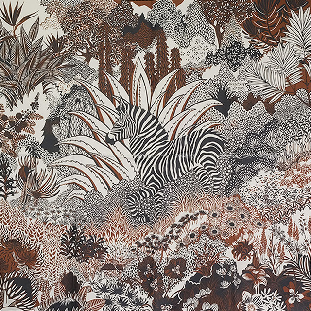 HERMES エルメス スカーフ カレ90 マウンテン ゼブラ マロン/黒