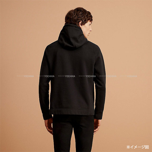 HERMES エルメス イタリア製フード付きジップパーカー ブラックL 渋谷並木橋店】HERMES エルメス パーカー フィット メンズ