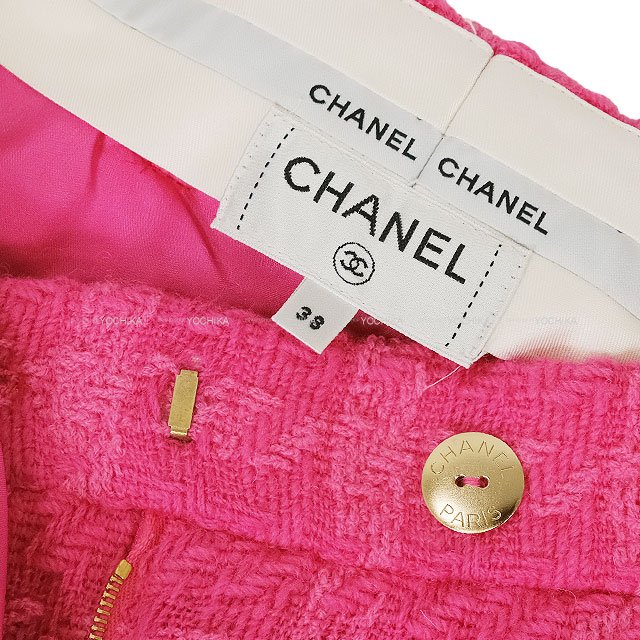 シャネル　CHANEL　完売ツイード×レザーココマークボタンショートパンツ シャネル CHANEL 完売ツイード×レザーココマークボタンショート