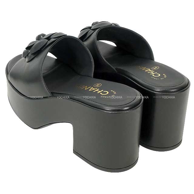 シャネルミュール　36.5 CHANEL Chanel Ribbon Mules with Coco Mark, Size 36.5