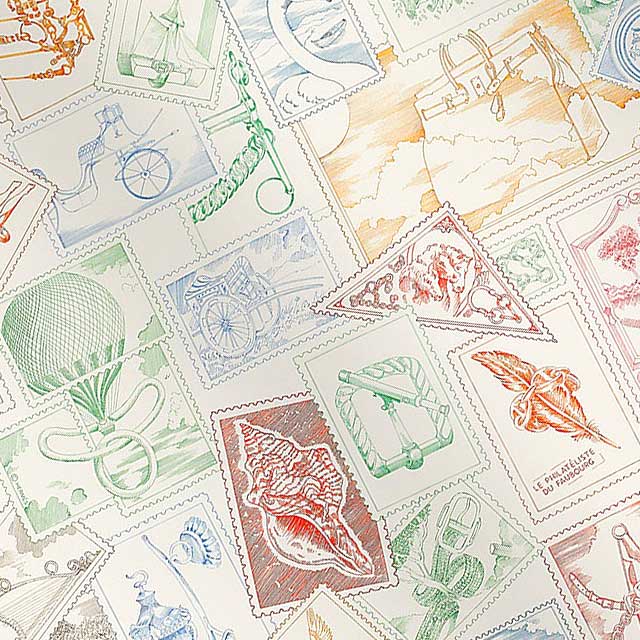 2025年春夏 HERMES エルメス スカーフ カレ90 フォーブルの切手