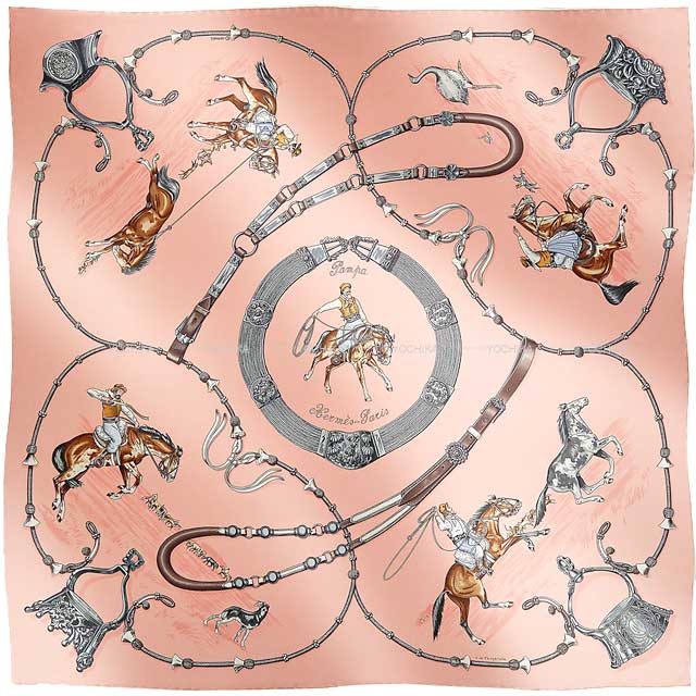 2023年秋冬 HERMES エルメス スカーフ カレ70 パンパ ローズプードル  