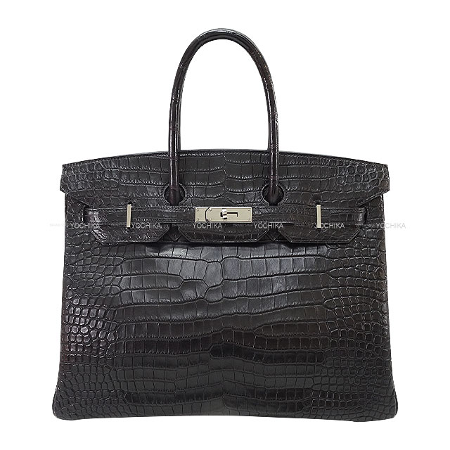HERMES エルメス ハンドバッグ バーキン35 黒 (ブラック) クロコダイル