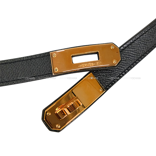 HERMES エルメス ケリー ベルト18 ノアール 黒 シルバー金具 刻印 Y HERMES - 【新品・未使用品】エルメス ケリーベルト 18 ブラック