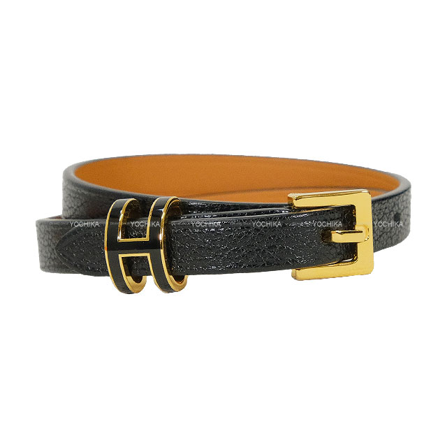 VELO◆Hermes Etrierブレスレットブラック×ゴールド HERMES Etrier(エルメス エトリエ) ブレスレット(レディース