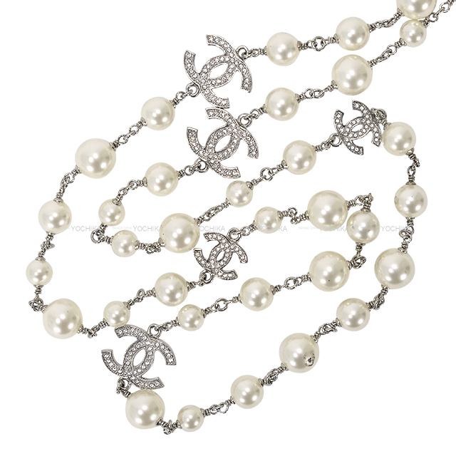CHANEL シャネル ネックレス ロング パール ココマーク ラインストーン