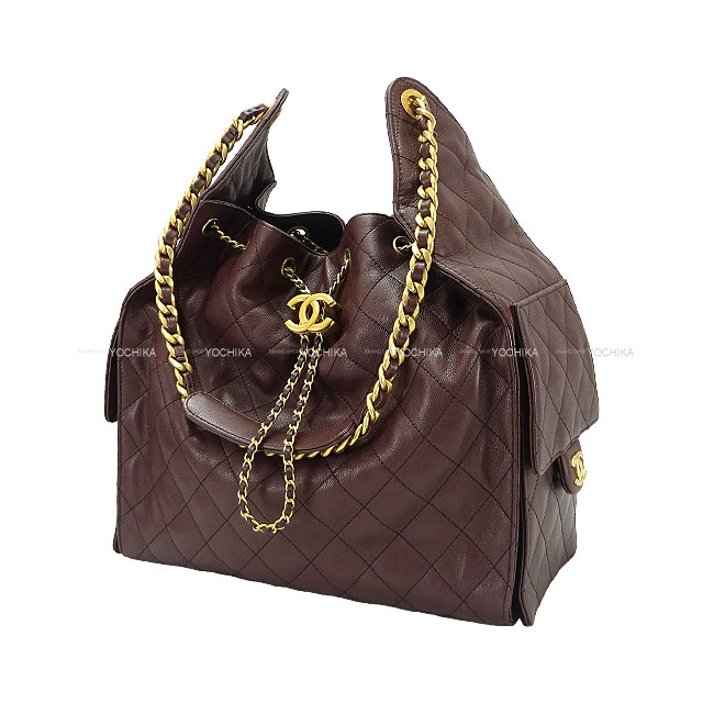 Chanel シャネル ダークブラウン レザー ゴールドバックル 綺麗 Chanel シャネル ダークブラウン レザー ゴールドバックル 綺麗