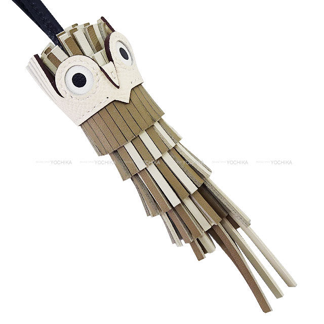 HERMES エルメス バッグチャーム シュエット フクロウ ベージュ