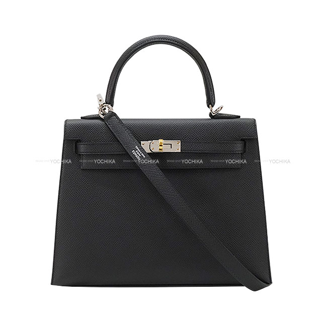 HERMES エルメス ショルダーバッグ ケリー25 外縫い 黒