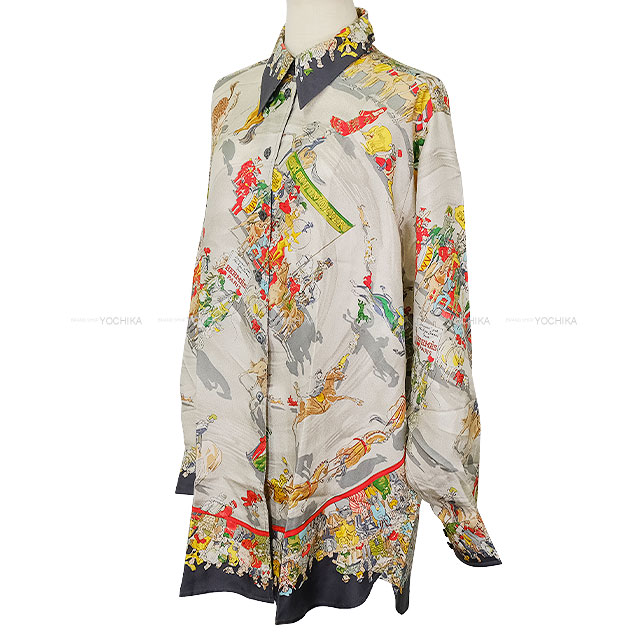 HERMES エルメス 長袖シャツ ヴィンテージ 総柄 パレード モリエ