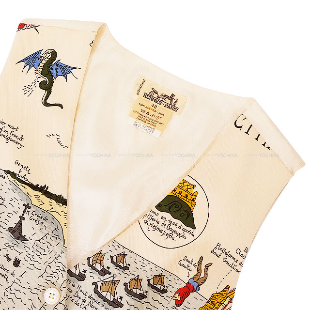 希少　オールド　エルメス　ベスト　ジレ　絹　40 希少 オールド エルメス ベスト ジレ 絹 40