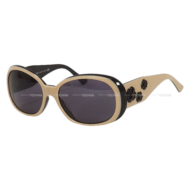 【美品】CHANEL シャネル サングラス カメリア　椿 ココマーク ケース付き 美品】CHANEL シャネル サングラス カメリア 椿 ココマーク